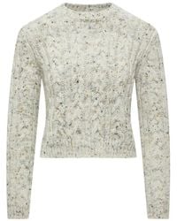 Moncler - Cable-Knit Crew-Neck Sweater - Lyst