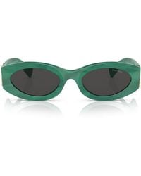 Miu Miu - Glimpse Oval-frame Sunglasses - Lyst