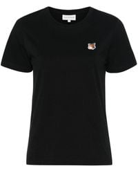 Maison Kitsuné - T-Shirt mit Fuchs-Patch - Lyst