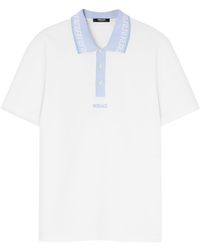 Versace - Greca-collar Polo Shirt - Lyst