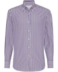 Brunello Cucinelli - Stripe-printed Cotton Shirt - Lyst
