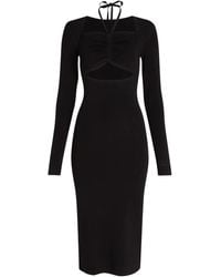 Karl Lagerfeld - Robe En Maille Nervurée À Coupe Mi-Longue - Lyst