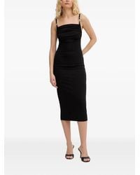 Just Cavalli - Ruched Logo-Plaque Midi Dress - Lyst