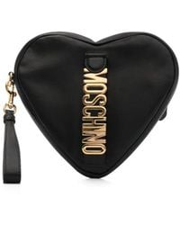 Moschino - Logo-Lettering Heart-Shaped Clutch Bag - Lyst