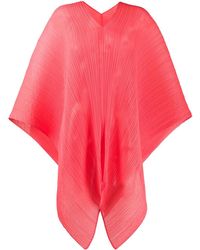 Pleats Please Issey Miyake Pleated Oversized Scarf - Red