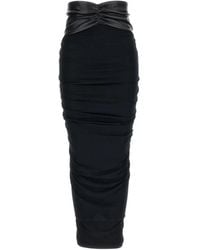 ANDAMANE - Ruched Midi Skirt - Lyst