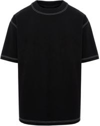 Hamza - Khan T-Shirt Met Contrasterend Stiksel - Lyst