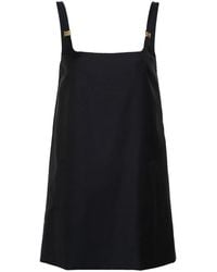 Miu Miu - Logo-Plaque Virgin Wool Minidress - Lyst