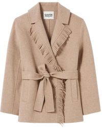 Claudie Pierlot - フリンジ ベルテッド コート - Lyst