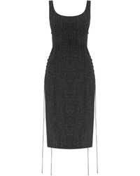McQueen - Lace-Up Scoop-Neck Midi Dress - Lyst