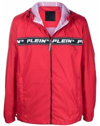 Philipp Plein - Logo-Tape Hooded Windbreaker - Lyst