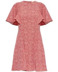 MICHAEL Michael Kors - Ruffled-Sleeve Speckled Mini Dress - Lyst