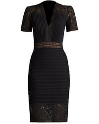 Tadashi Shoji - Brone Lace Pleated Dress - Lyst