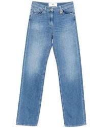 Elisabetta Franchi - Palazzo Jeans With Logo-Detail - Lyst
