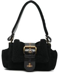Vivienne Westwood - Buckle-Detail Shearling-Trim Shoulder Bag - Lyst