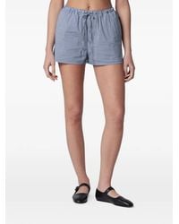DUNST - Pajama Gingham-Check Drawstring Shorts - Lyst