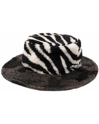 Khrisjoy - Zebra Print Faux Fur Hat - Lyst