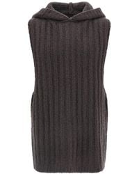 Rick Owens - Ribbed-Knit Hooded Tank Top - Lyst