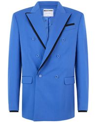 Moschino - Double-Breasted Contrast-Trim Blazer - Lyst