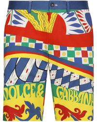 Dolce & Gabbana - Carretto-print Stretch-cotton Shorts - Lyst