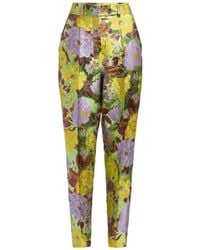 Elie Saab - Brocade Floral-Print Trousers - Lyst