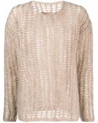 Uma Wang - Open-Knit Crew Neck Jumper - Lyst