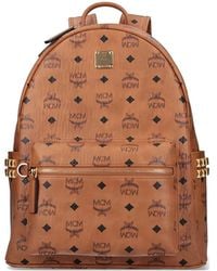 MCM - Logo Studded Backpack - Lyst