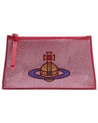Vivienne Westwood - Orb Chain Leather Clutch Bag - Lyst