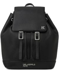 KARL LAGERFELD - Small Logo-Plaque Backpack - Lyst