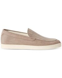 Brunello Cucinelli - Chevron-Effect Suede Loafer Sneakers - Lyst