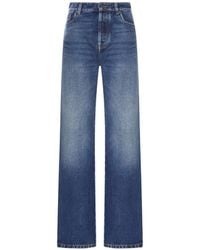 Miu Miu - Faded-Effect Logo-Embroidered Jeans - Lyst