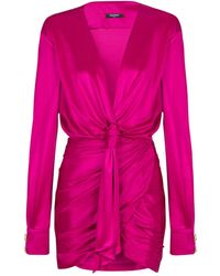 Balmain - Drapiertes Jersey-Kleid - Lyst