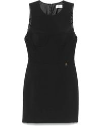 Elisabetta Franchi - Vestido corto de crepé con charm floral - Lyst