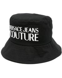 Versace - Logo-patch Cotton Bucket Hat - Lyst