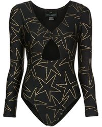 Cynthia Rowley Badpak Met Lange Mouwen - Zwart