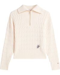Tommy Hilfiger - Cable-Knit Zip-Up Sweater - Lyst