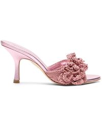 Stuart Weitzman - Lotus Floral-Appliqué Sandals - Lyst