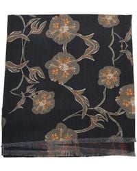 Altea - Floral-Jacquard Fringed Scarf - Lyst