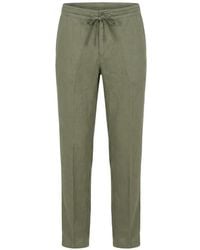 120% Lino - Drawstring-Waist Trousers - Lyst