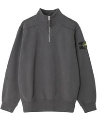 Stone Island - 6100021 Comfort-Fit Half-Zip Sweatshirt With Stand Collar - Lyst