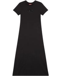 DIESEL - D-Alin-Od Cut-Out Cotton Midi Dress - Lyst