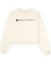 Sporty & Rich - Logo-print Cropped Sweatshirt - Lyst