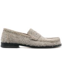 Loewe - Campo Brushed-suede Loafers - Lyst