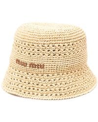 Miu Miu - Neutrals Hats - Lyst