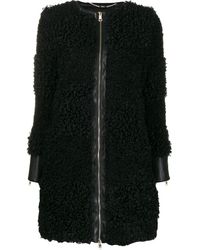 Liu Jo Shearling Fur Coat - Black