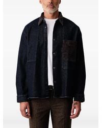 ARMANI EXCHANGE - Denim Overhemd Met Ribfluwelen Afwerking - Lyst