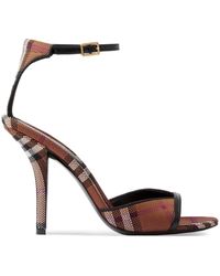 Burberry - Check Stiletto-heel Sandals - Lyst