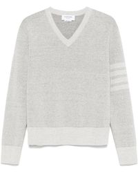 Thom Browne - 4-Bar Pullover Mit V-Ausschnitt - Lyst