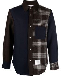 Thom Browne - Plaid-check Print Panel Shirt Jacket - Lyst