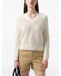 Bogner - Pointelle-Knit V-Neck Sweater - Lyst